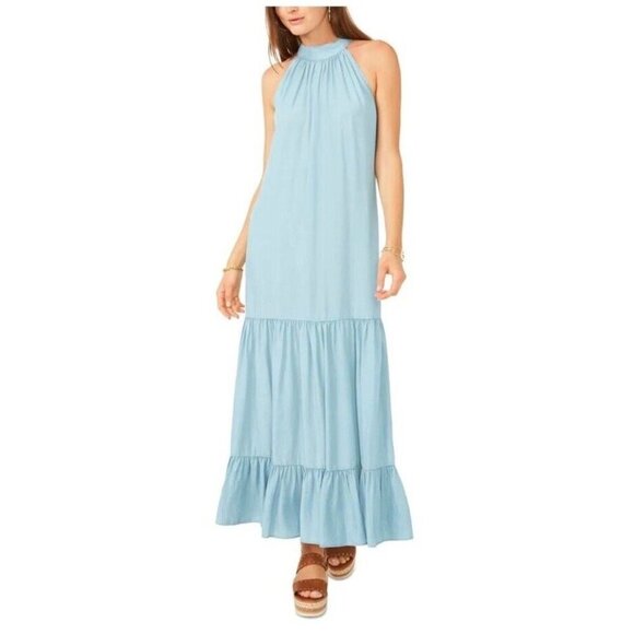 Nwt VINCE CAMUTO Women’s Sleeveless Tiered Maxi Dress Size XL Arctic Surf - Picture 3 of 8